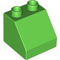 Lego Duplo Brick 2 x 2 Slope 45° / Bright Green