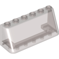 Lego Windscreen 2 x 6 x 2, Thin Top / Trans-Brown