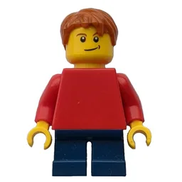 Boy, Plain Red Torso, Short Dark Blue Legs, Dark Orange Hair