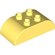Duplo Brick 2 x 4 Curved Top / Bright Light Yellow