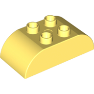 Lego Duplo Brick 2 x 4 Curved Top / Bright Light Yellow
