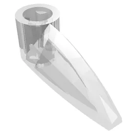 Technic Tooth 1 x 3 with Axle Hole [Rounded Underside] / Trans-Clear