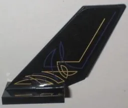 Tail Shuttle with Purple and Gold Geometric Lines Pattern on Left Side (Sticker) - Set 5984