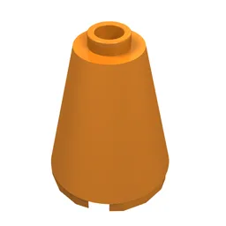 Cone 2 x 2 x 2, Open Stud / Orange