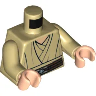 Torso, Robe, Light Nougat Neck, Reddish Brown Belt Print, Tan Arms, Light Nougat Hands