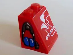 Slope 65 2 x 2 x 2 without Bottom Tube with ST-232 and Eagle Pattern facing left, Headset Pattern on 1 side (Stickers) - Set 8232