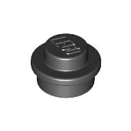 Plate Round 1 x 1 with Solid Stud / Black
