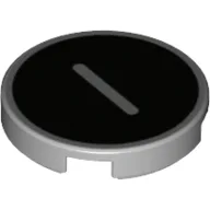 Tile Round 2 x 2 with 'I' on Black Background Print / Light Bluish Gray