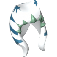Lego Headdress Togruta Montrals, Dark Blue and Sand Green Ahsoka Print / White