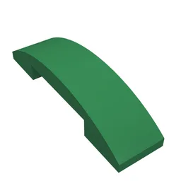 Brick Curved 4 x 1 Double, No Studs / Green