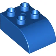 Duplo Brick 2 x 3 with Curved Top / Blue