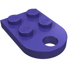 Plate Special 3 x 2 with Rounded End, Hole / Dark Purple