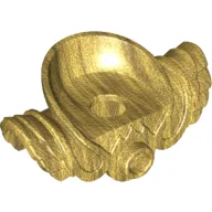 Minifig Neckwear Armor Shoulder Pads Elaborate with Raised Neck, Front Stud and 2 Back Studs / Pearl Gold