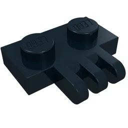 Hinge Plate 1 x 2 with 3 Fingers On Side / Black