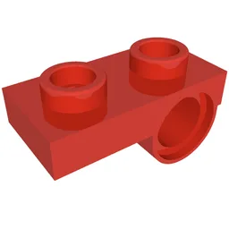 Plate Special 1 x 2 with Pin Hole Underneath / Red