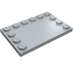 Plate Special 4 x 6, Studs on 3 Edges / Light Bluish Gray