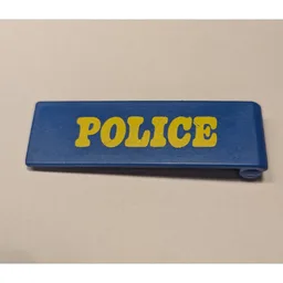 Duplo Door 1 x 4 x 1 with Yellow POLICE Print / Blue