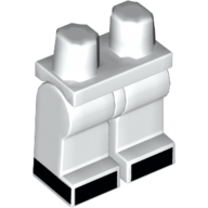 Lego Hips and White Legs with Black Feet Print / White