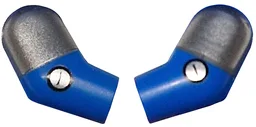 Arm, (Matching Left and Right) Pair with Molded Flat Silver Short Sleeves and Printed Black and Silver Rivets Pattern / Blue