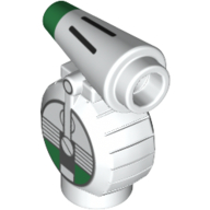 Lego Droid D-O with Green Markings, Black Eyes print / White