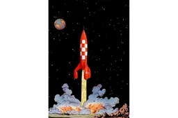 F01 - Retro Moon Rocket inspired