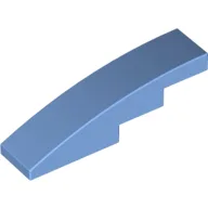 Brick Curved 4 x 1 No Studs [Stud Holder with Asymmetric Ridges] / Medium Blue
