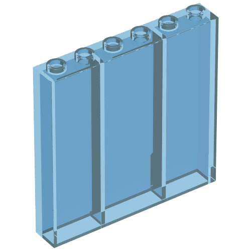 Lego Brick 1 x 6 x 5 / Trans-Light Blue
