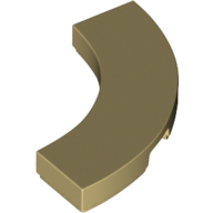 Lego Tile 3 x 3 Curved, Macaroni / Tan