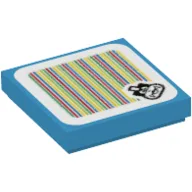 Tile 2 x 2 with Iggy Koopa and Barcode Print (Sticker) / Dark Azure