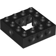 Technic Brick 4 x 4 with 2 x 2 Opening / Black