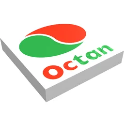 Tile 2 x 2 with Octan Logo and Text Print / White
