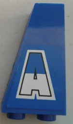 Slope, Inverted 75 2 x 1 x 3 with Blue and White 'A' on Blue Background Pattern Model Left Side (Sticker) - Set 8214