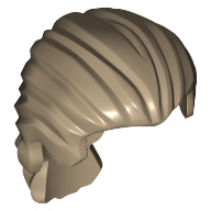 Lego Hair Swept Back with Short Ponytail / Dark Tan