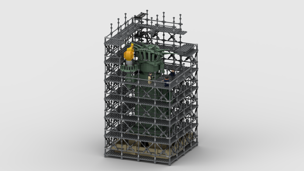 Lego Statue of Liberty Construction Site - Up-Scaled Buildable Figure Style