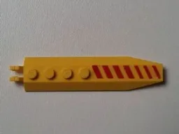 Hinge Plate 1 x 8 with Angled Side Extensions with Red Diagonal Stripes Pattern Model Right Side (Sticker) - Set 7712
