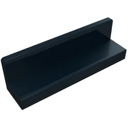 Panel 1 x 4 x 1 with Rounded Corners [Thick Wall] / Black