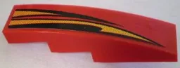 Slope, Curved 4 x 1 with Curved Flames Pattern, Model Left (Sticker) - Set 8898