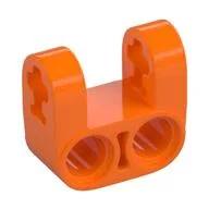 Technic Axle and Pin Connector Perpendicular Double Split [Reinforced] / Orange