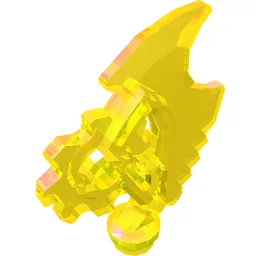 Weapon Axe Blade, Complex (Ninjago) [Techno-Blade] / Trans-Yellow