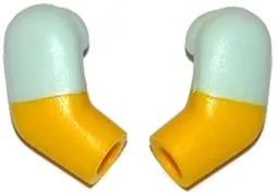 Arm, (Matching Left and Right) Pair with Molded Light Aqua Short Sleeves Pattern / Yellow