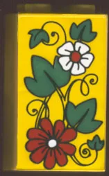 Brick 2 x 2 x 3 with Flowers and Leaves Pattern (Sticker) - Set 4165