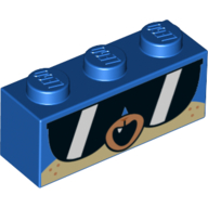 Lego Brick 1 x 3 with Puppycorn, Large Sunglasses print / Blue