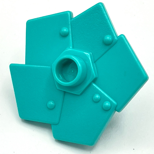 Lego Duplo Plant Flower Metal Design with 5 Petals (Little Robots) / Light Turquoise