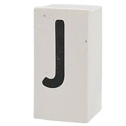 Tile Special 1 x 2 x 5/6 with Stud Hole in End with 'J' Print