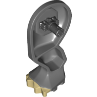 Lego Animal Body Part, Dinosaur, Triceratops Leg, Right, Rear / Hind, with Pin, Tan Nails and Print / Dark Bluish Gray