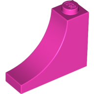 Lego Brick Curved 1 x 3 x 2 Inverted [Inside Bow] / Dark Pink
