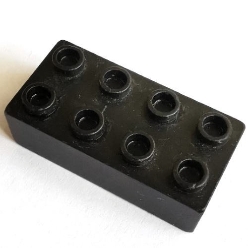 Lego Minitalia Brick 2 x 4 with Bottom Tubes / Black