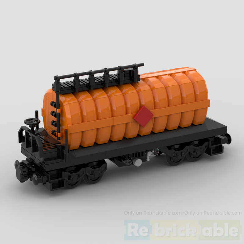 Lego 7 stud wide 4axle ADR train tank car - tanker railcar