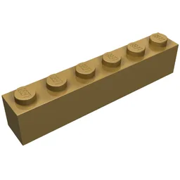 Brick 1 x 6 / Pearl Gold