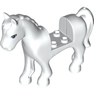 Lego Animal, Horse with 2 x 2 Cutout with Black Eyes / White